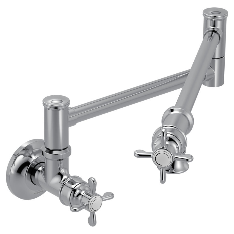Robinet de cuisine chromé à deux poignées, Croix, Chrome chrome