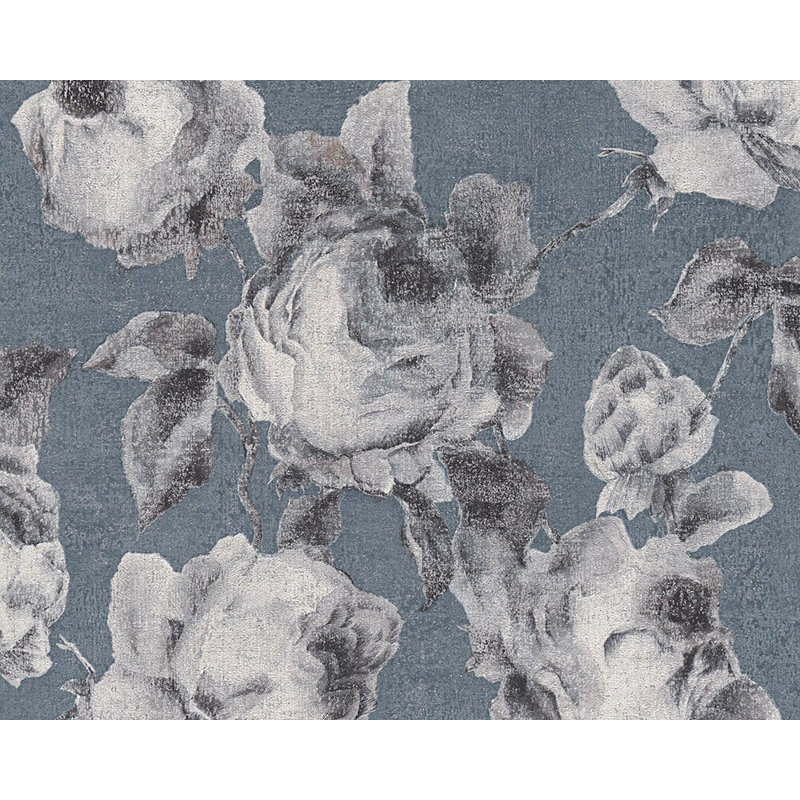 Rouleau de papier peint floral et botanique 33 pi x 21 po Kidd, Gris
