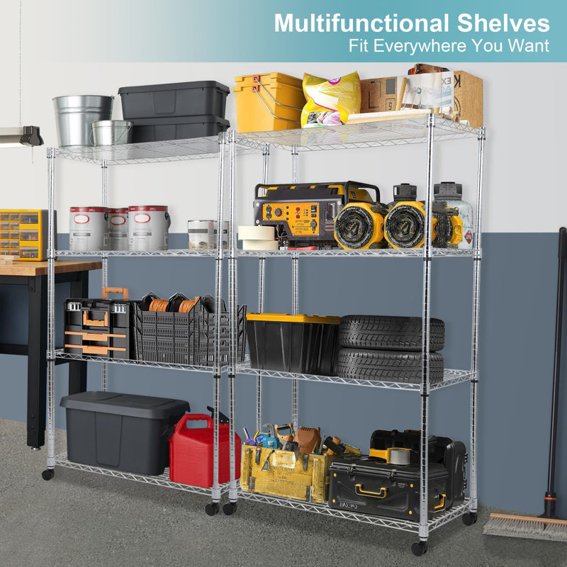 Kitchen And Living Room Handcart Stacking Rack And Organizer - Heavy-Duty - Adjustable