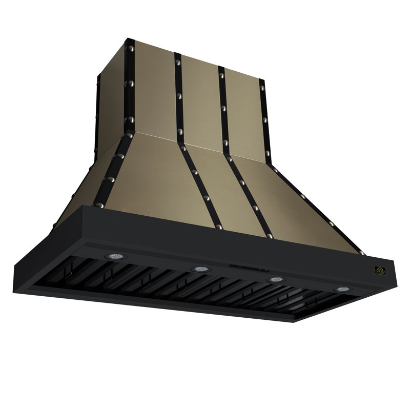 Hotte de cuisine 48 po noir Ambader, Copper/Black