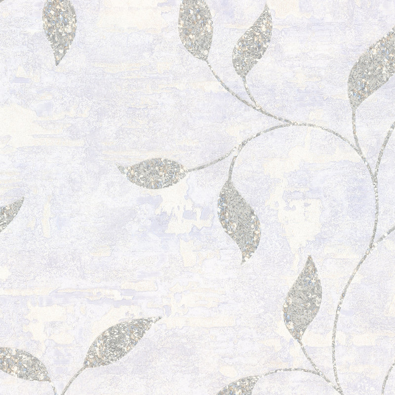 Boutique Ornamental Leaf Floral 10m x 52cm Matte Wallpaper Roll, Silver
