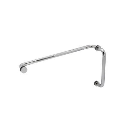 FHC TBR8X18CH Pull Handle And Towel Bar Combo, Brass material, 8" Pull Handle And 18" Towel Bar Center-to-Center, Polished Chrome Finish
