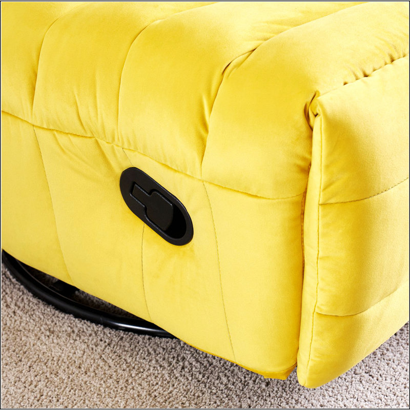 Comfortable Rotatable Lounge Chair with Side Pocket for Relaxation, Yellow