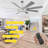 72" Modern Chrome Ceiling Fan with Light and Remote, 6-Speed Quiet DC Motor, 3-Color Temperature, Reversible Ceiling Fan for Large Rooms-662703376