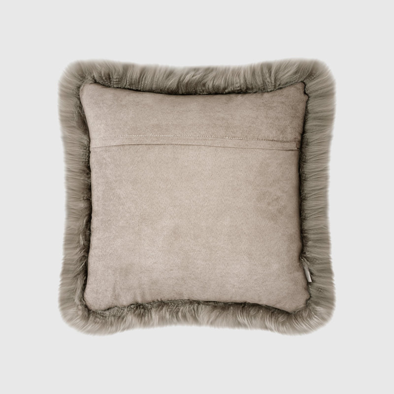 Fieldman Leather Throw Pillow, Mushroom Gray