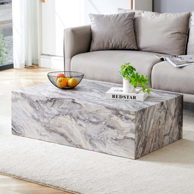 Table basse luxueuse à motif de pierre pour espaces de vie modernes