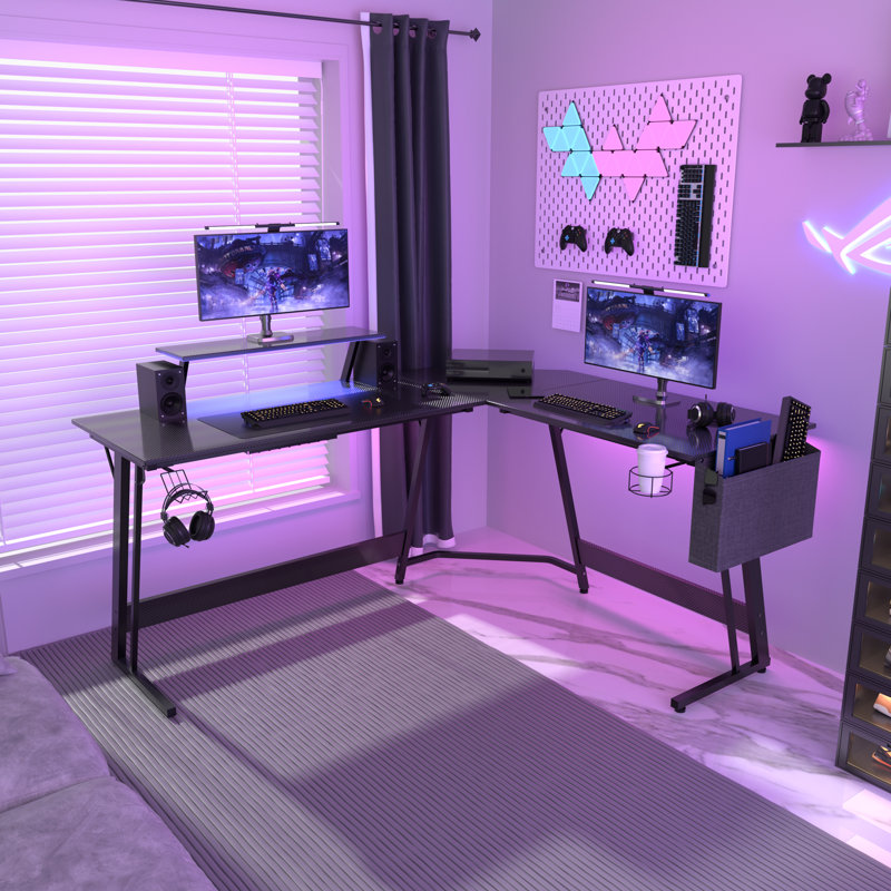 Spiro 160cm W LED Light Desk, Black