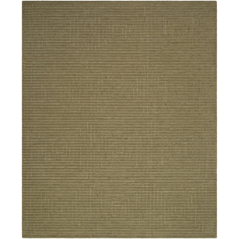 Tapis fait à la main Envy, Vert, Rectangle 10' x 14'