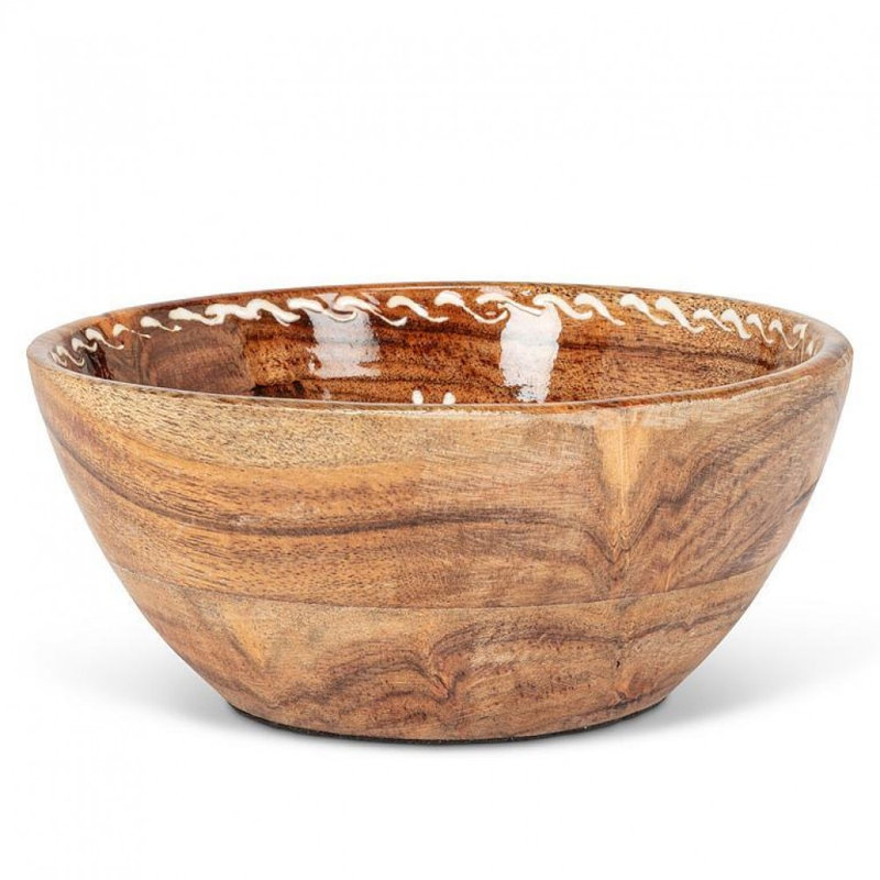 Grand bol à pois et à fleurs, 6.5"