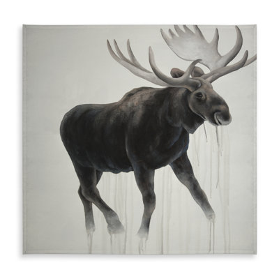 Brown Rustic Tablecloth - Walking Moose Design for Home Decor