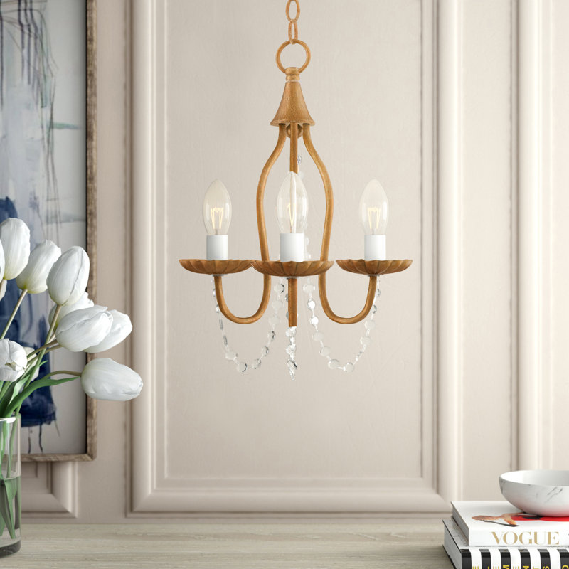Lustre 3 lumières façon bougie Burvale, Doré