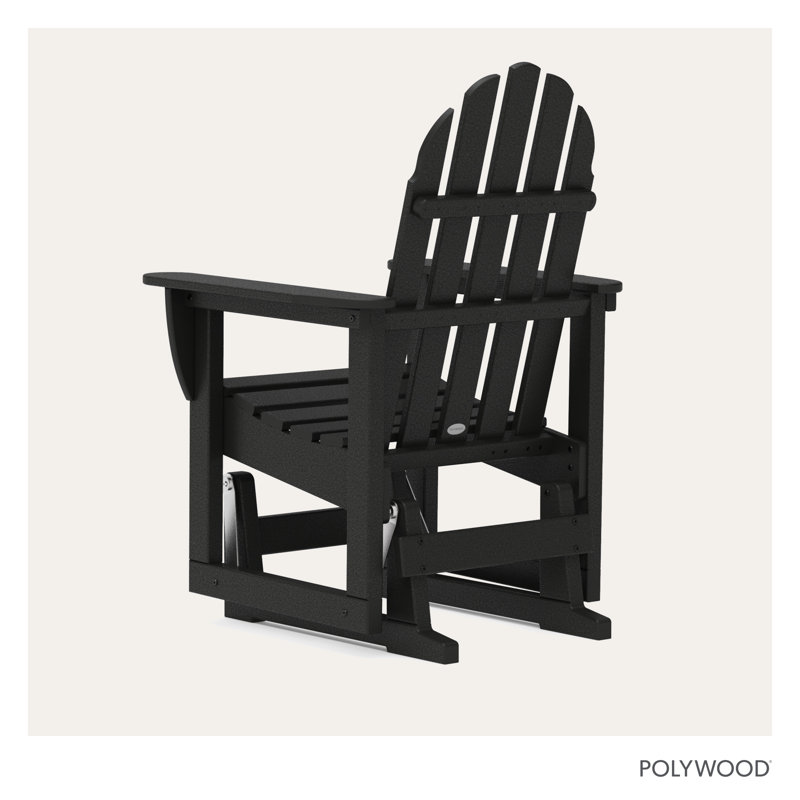 POLYWOOD Classic Adirondack Glider Chair, Black