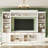 Farmhouse 4-Piece Entertainment Center With Bookshelf For Tvs Up To 70", Walnut TV Stand With Adjustable Shelves, Mid-Century Media Console With Wine Rack For Living Room, White