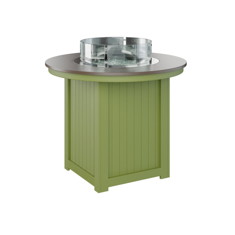 Berlin Gardens Donoma 44″ Round Counter Height Fire Pit Table, 37" H x 44" W x 44" D