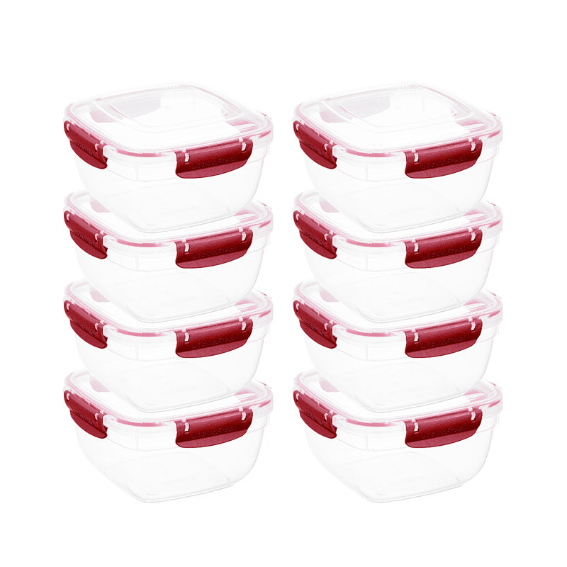 Ensemble de 8 contenants alimentaires Disheka, Rouge