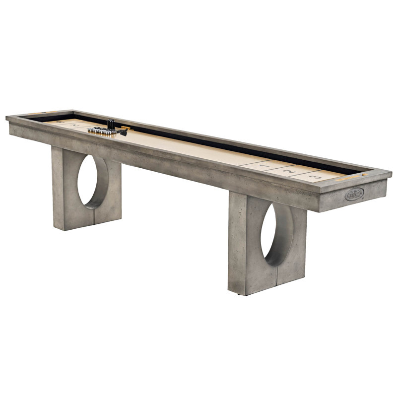 Aurora 11 Ft Gray Outdoor Shuffleboard Table with MDF Playfield