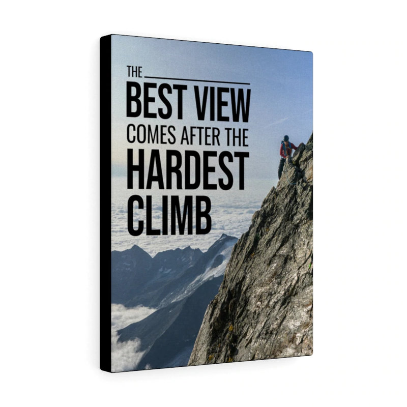 The Best View Motivational Verse - Wrapped Canvas Print, 41cm H x 30cm W