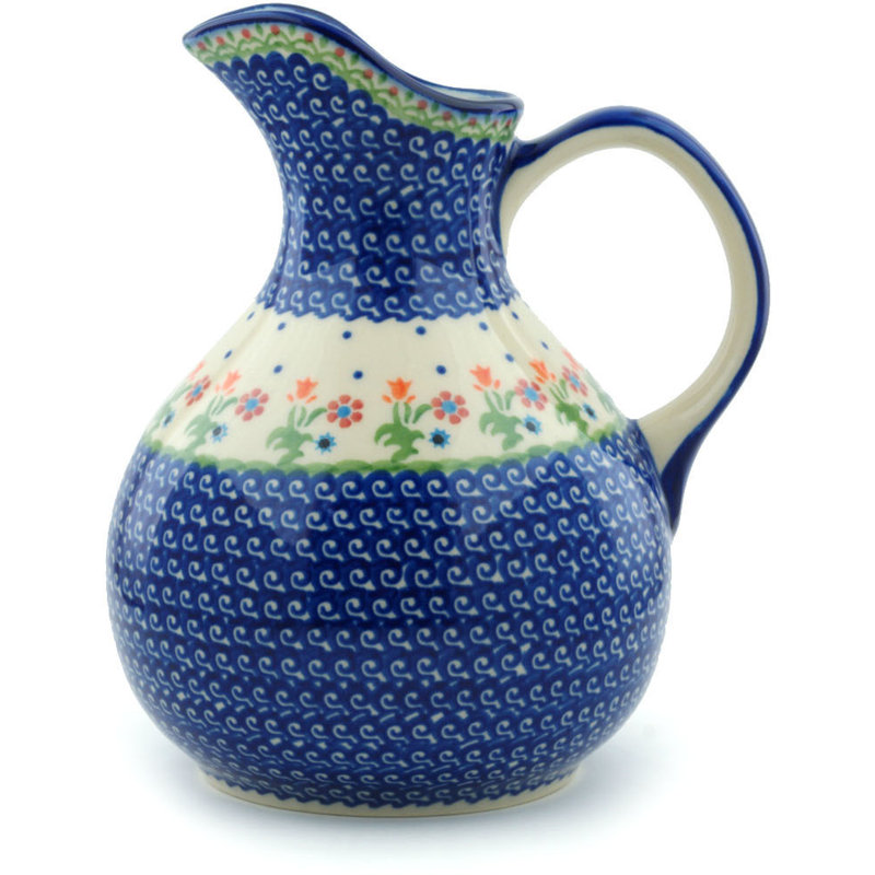 Spring Flowers Pitcher, 83 oz., Blue