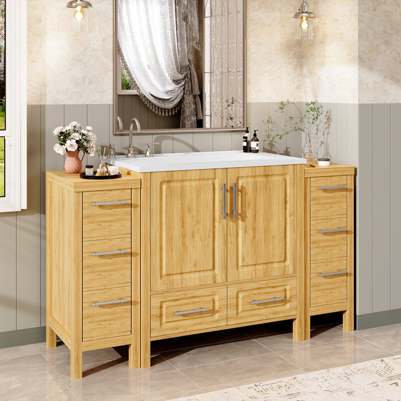 Neston 54" Kd Bathroom Vanity Set Sectional Design, Gold