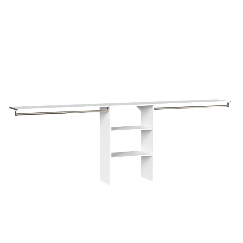 Suitesymphony Base Unit With 2 Top Shelves And Hang Rods, White