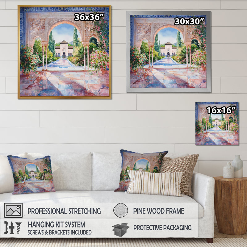 Été, Alhambra, rêves, Grenade, Espagne I - Espagne, art mural, Reproduction encadrée d'une seule photo sans pass