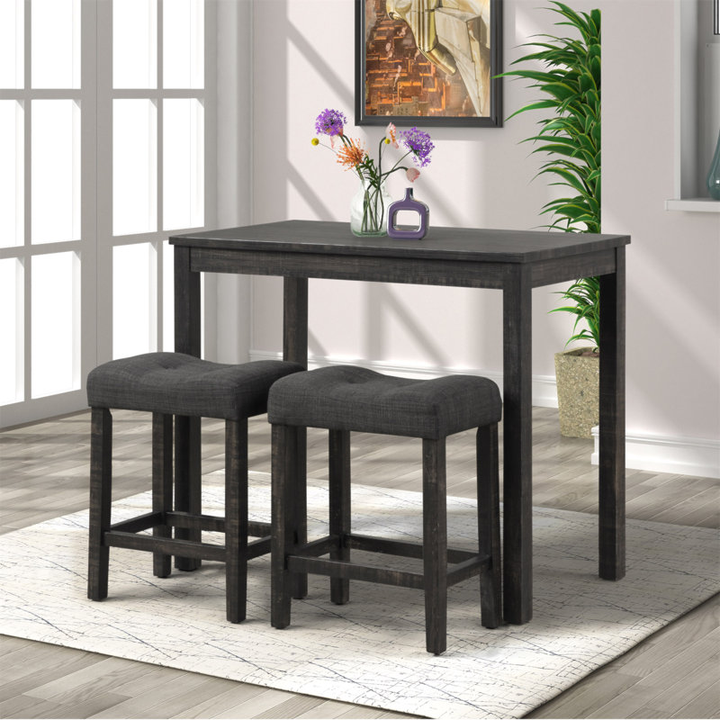 Ensemble de 2 tabourets Sora, Gris, Gris