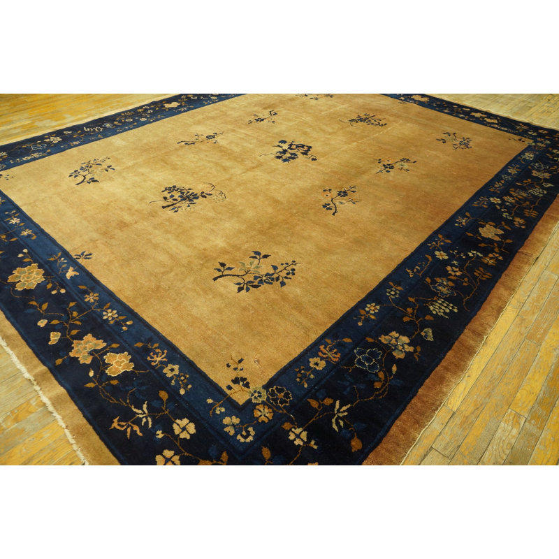 Antique Wool Beige Hand Knotted Pile Rug