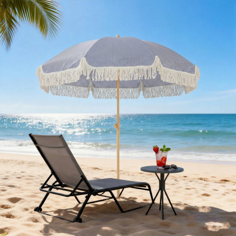 174cm Beach Parasol, Grey