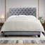 Structure de lit en tissu avec tête de lit ajustable Winston Porter-709296180-709296186