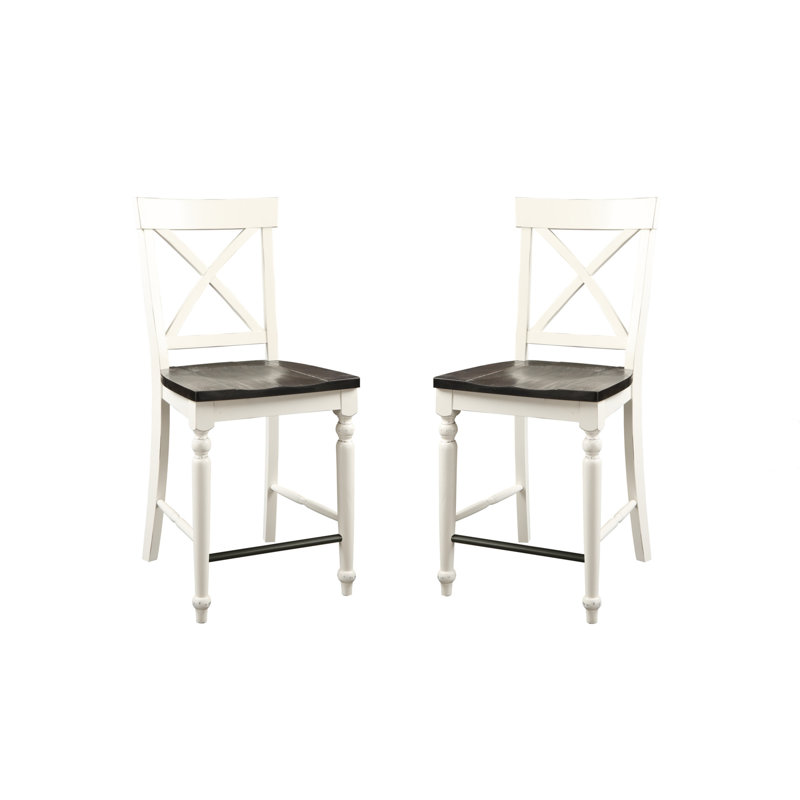 Ensemble de 2 tabourets de bar 24 "bruns et blancs