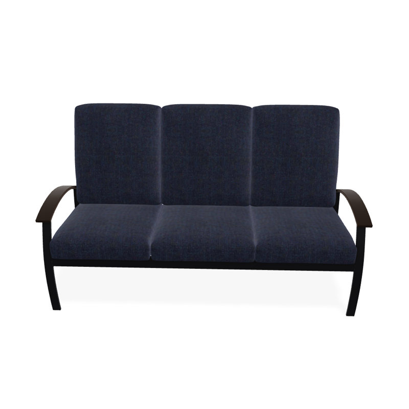 Canapé de patio 3 places avec coussins Askar, Spectre indigo Sunbrella®, Noir texturé, Kona P10