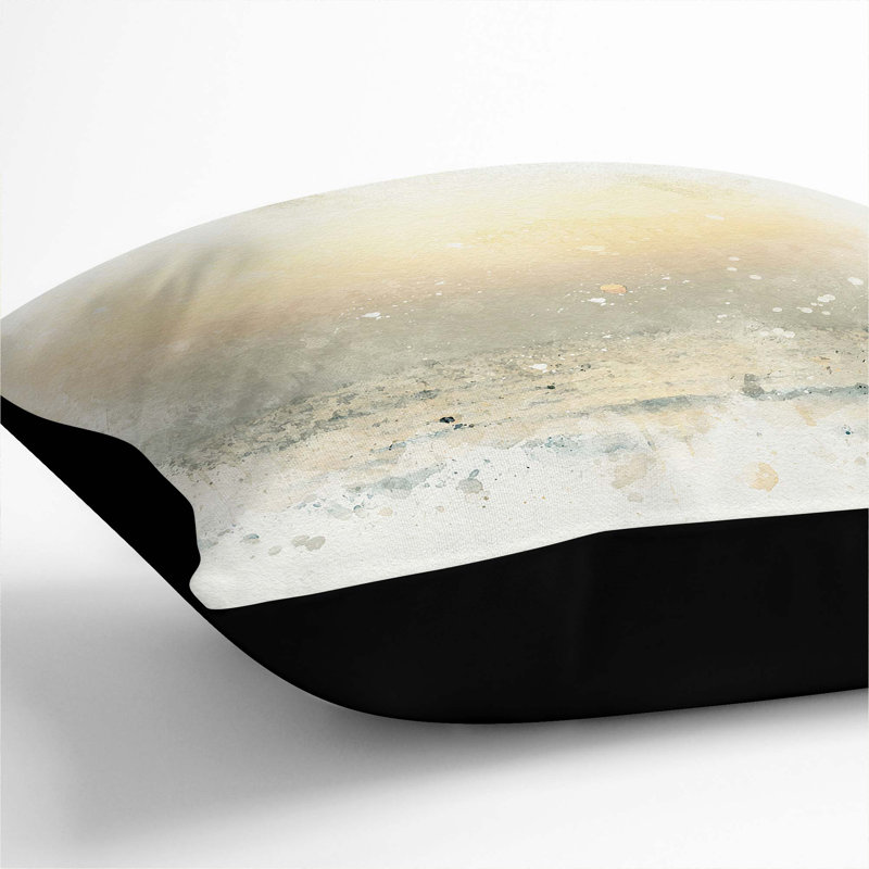 Abstract Square Throw Cushion, 55cm H x 55cm W x 20cm D, Black