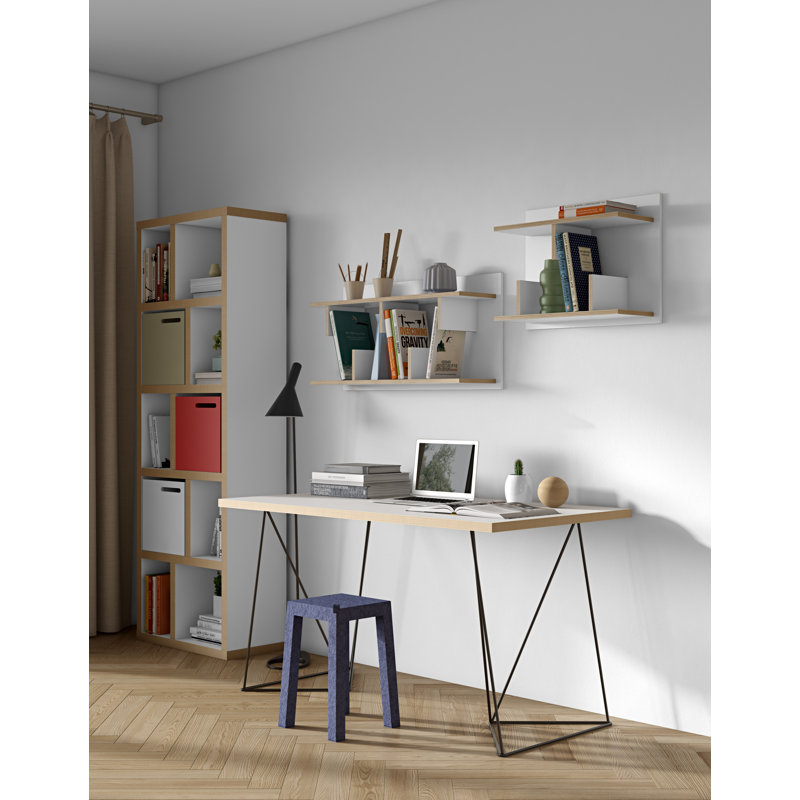 Stetson Bookcase, Pure White / Plywood Edge