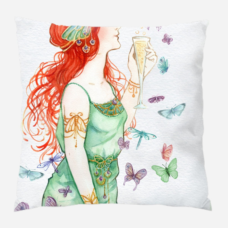 Coussin rétro Elodia, Intérieur, Microsuède