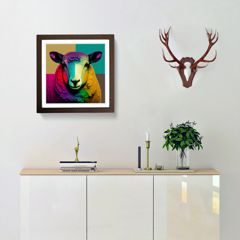 Sheep Pop - Framed Print, Walnut