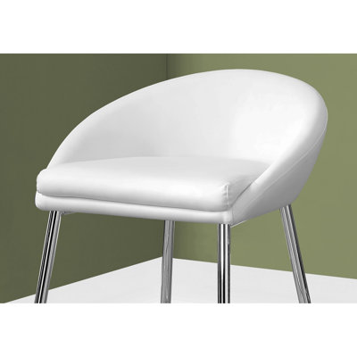 2 tabourets de bar contemporains, hauteur de comptoir avec siège blanc et pieds modernes en métal