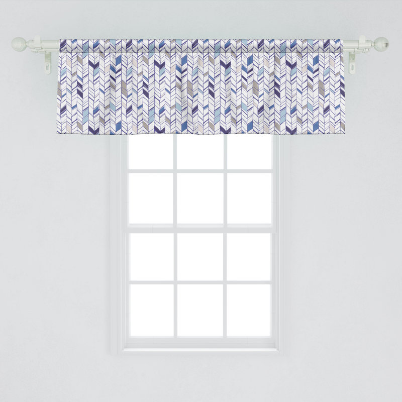 Cantonnière Ambesonne, lot de 2, zigzag Boho, L 54 po x L 12 po