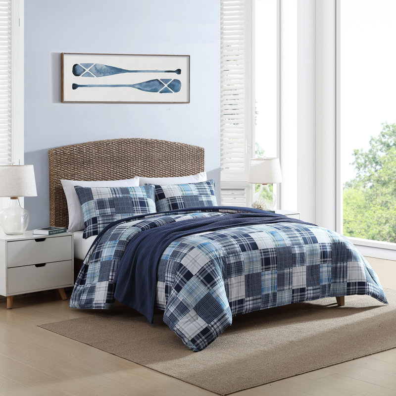 Ensemble d'édredon en coton Nautica Mason, Édredon pour lit simple + 1 taie décorative stan