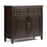 Connaught 40"W Solid Wood 2-Shelf Entryway Storage Cabinet with 2 Storage Drawers