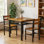 3 Piece Square Bar Table And Chairs Set, Space Saving Design Dining Table Set With Storage Shelf, Small Kitchen Table Set Of 3, With Particle Board Table Top And Metal Frame