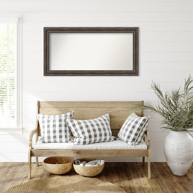 Miroir mural en bois massif Bostynn, Rectangle, H 25,5 po x l 49,5 po