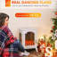 Poêle électrique pour foyer électrique, H 23 po avec flammes DEL et chaleur | Blanc neige | Métal
