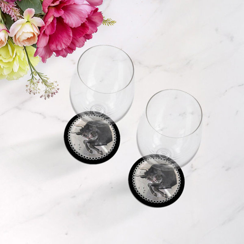 Sous-verres Zodiac Taurus, Noir
