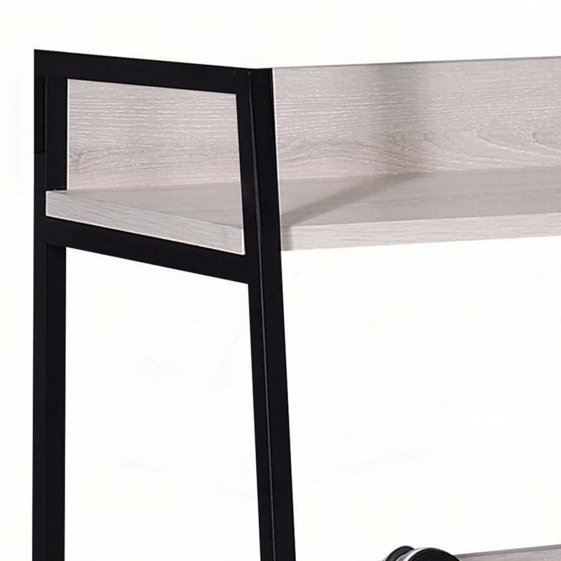 Bibliothèque échelle naturelle et noire, (3 tablettes) H 37,5 po x l 24,5 po x P 16,5 po