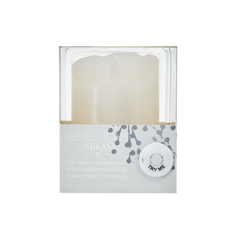 Unscented Realistic-Flame LED Wax Pillar Candles