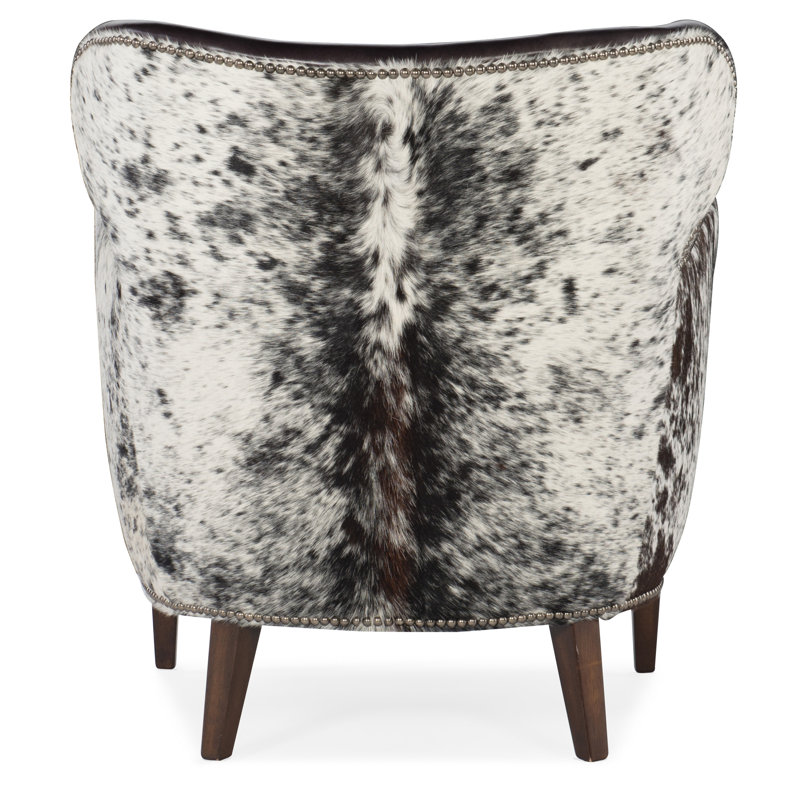 Kato Leather Club Chair with Dark HOH, White/Brown