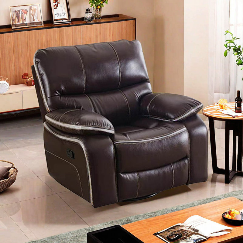 Fauteuil inclinable Kyann, Similicuir brun