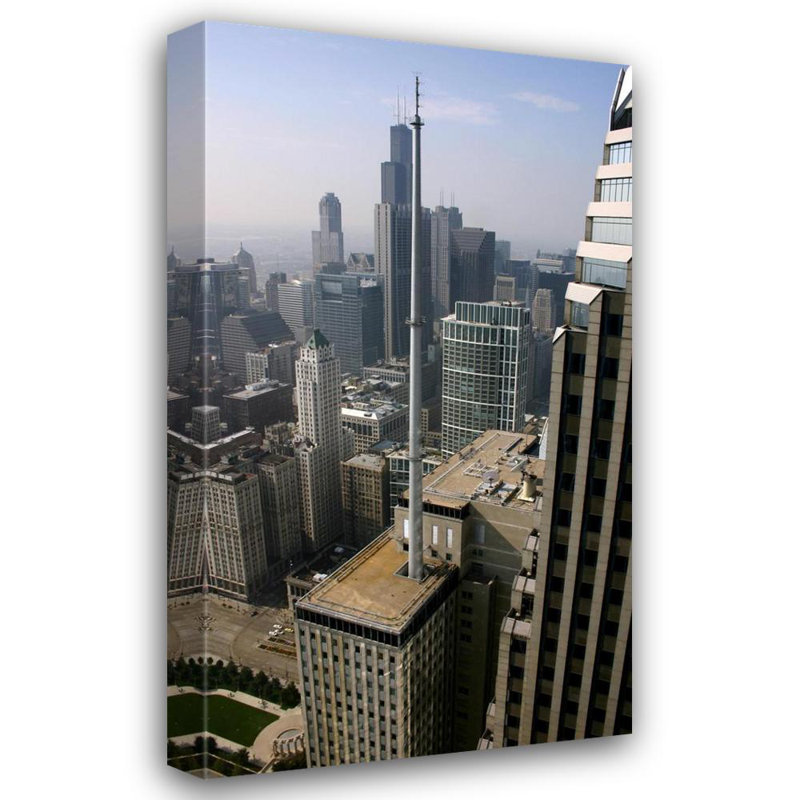 Chicago Loop Rooftops, 24" H x 14" W