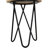 Ameyia 12 in. Round Wood and Metal End Table
