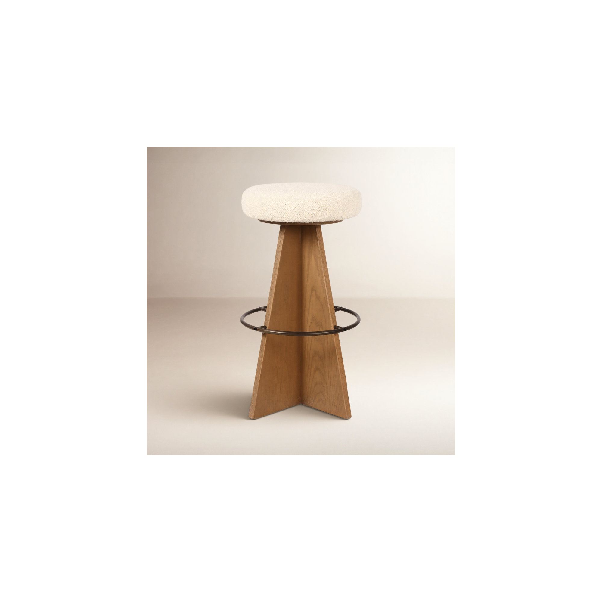 Avari Swivel Upholstered, Brown, White, Bar Stool (31" Seat Height)